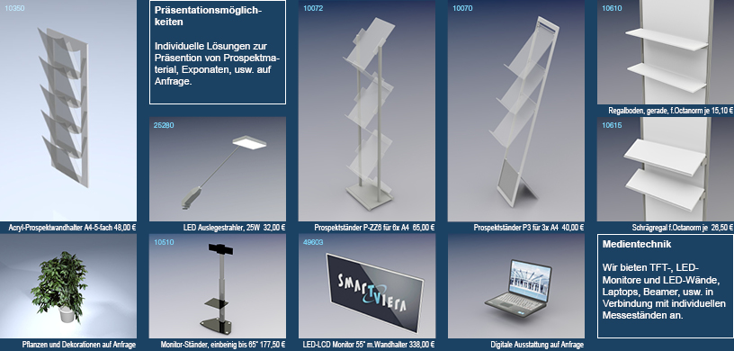 Messestand Presentation und Medien