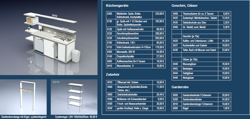 Küchenausstattung mieten Messestand Küchenausstattung